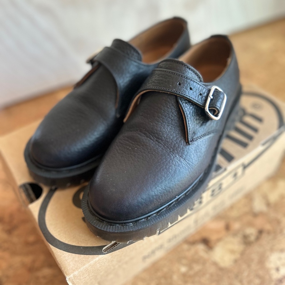 YMC x Solovair Black Pebbled Monk Strap Toast 37